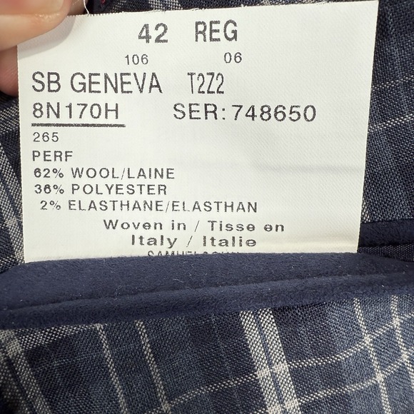 SamuelSohn Blazer Mens 42 Plaid Performance Wool Blend Sport Jacket Coat‎ - Picture 4 of 10